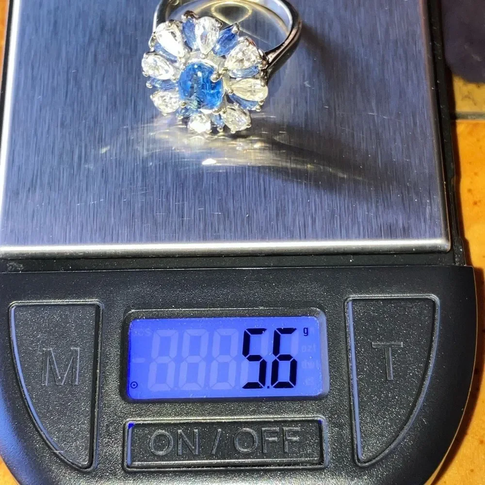 Natural Kyanite Sterling Silver Cocktail Ring Size 7
